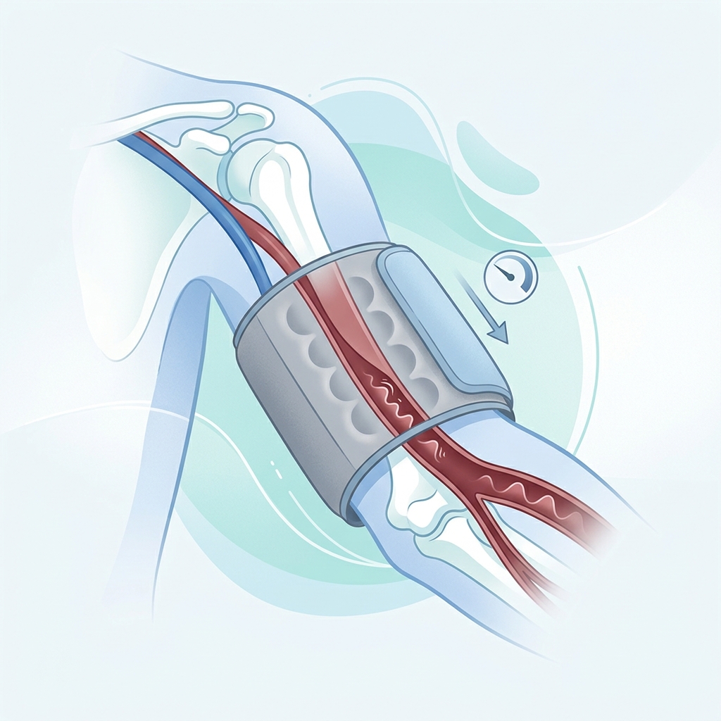 The first pulse wave returning under a partially deflated blood pressure cuff