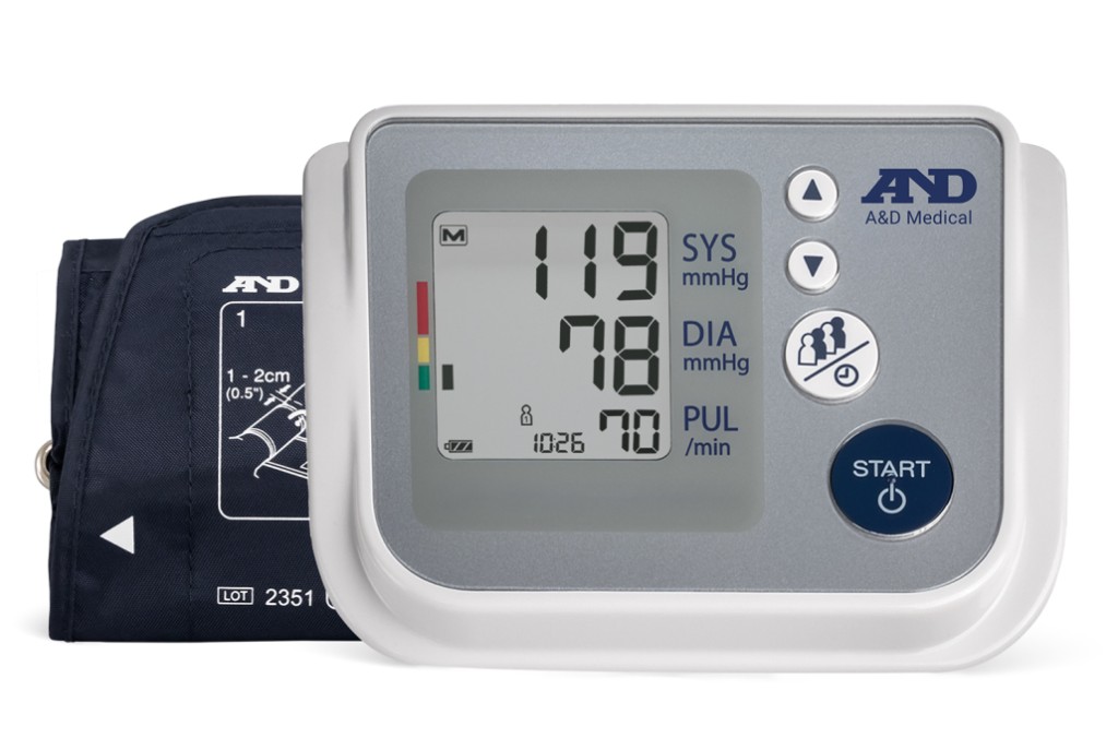 A&D Medical UA-767F upper-arm blood pressure monitor with wide-range cuff